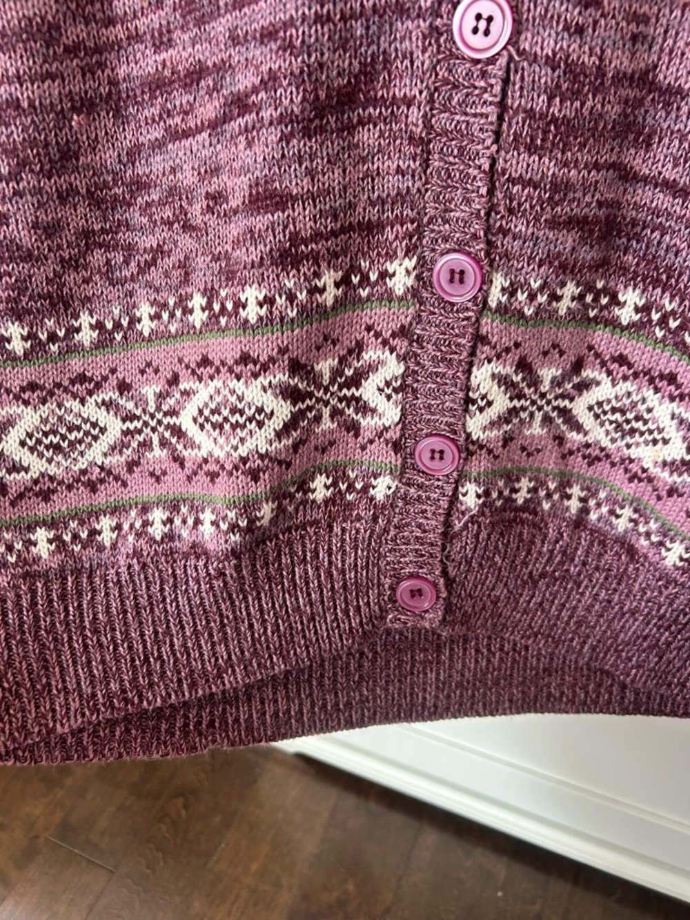 Fair Isle Knit Cardigan Sweater l Nordic Cottagecore l Size Medium - Picture 6 of 9